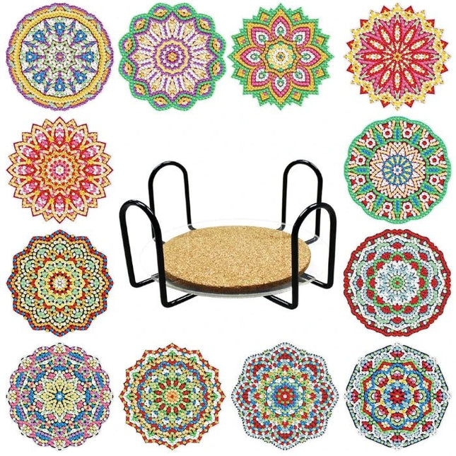 12 x Mandala Untersetzer - Diamond Painting