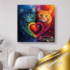 2 Katzen mit Herz - 5D DIY Diamond Painting