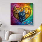 3 Kätzchen im Herz - 5D DIY Diamond Painting
