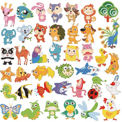 40 x Sticker Tiere - Diamond Painting