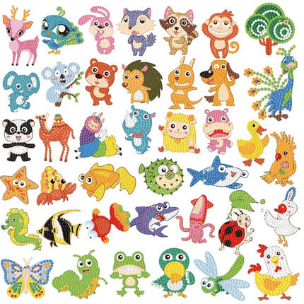 40 x Sticker Tiere - Diamond Painting