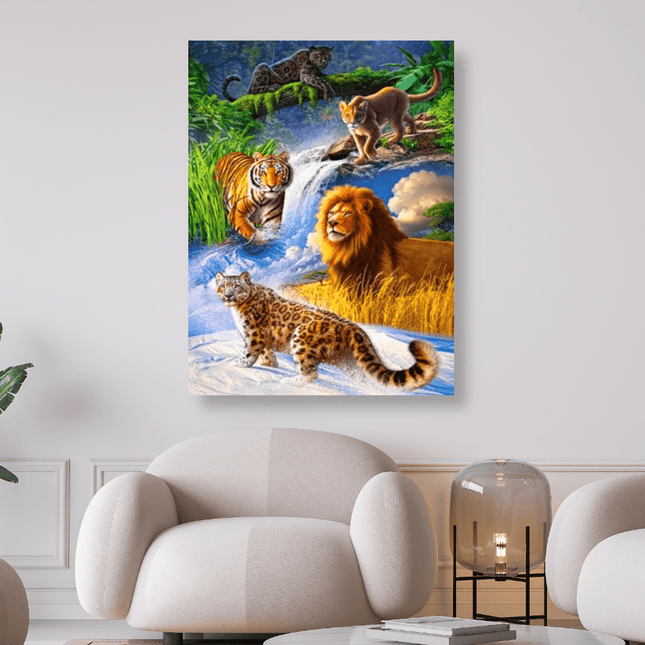 5 Raubkatzen - 5D DIY Diamond Painting