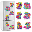 6 x bunte Drachen Magnet - Diamond Painting