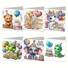 6 x lustige Geburtstagskarten *Happy Birthday* - Diamond Painting