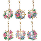 6 x Steuerrad mit Blumen Schlüsselanhänger - Diamond Painting