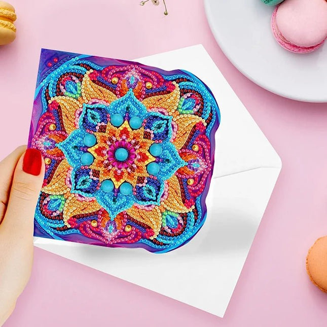 8 x Grusskarten Mandala - Diamond Painting