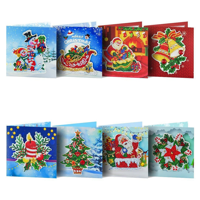 8 x Karten Weihnachten - Diamond Painting