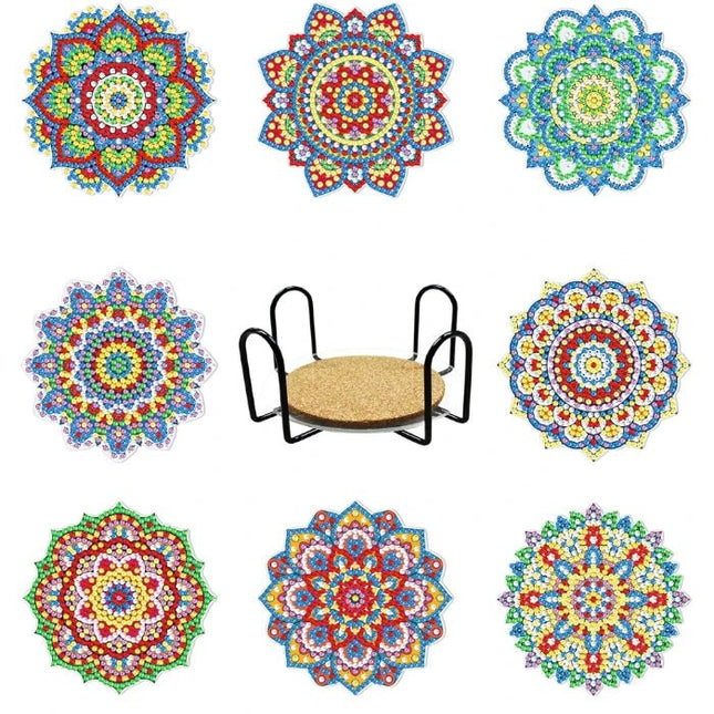 8 x Mandala Untersetzer - Diamond Painting