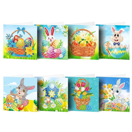 8 x Osterkarten *Frohe Ostern* - Diamond Painting