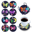 8 x Schmetterling und Blumen Untersetzer - Diamond Painting