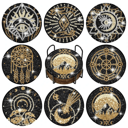 8 x Tarot Untersetzer - Diamond Painting