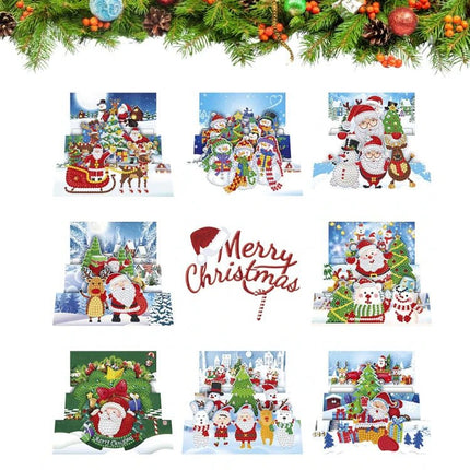 8 x Weihnachtskarten - Diamond Painting