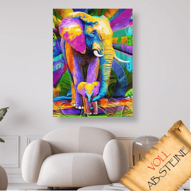 Abstrakter Elefant - Voll AB 5D DIY Diamond Painting