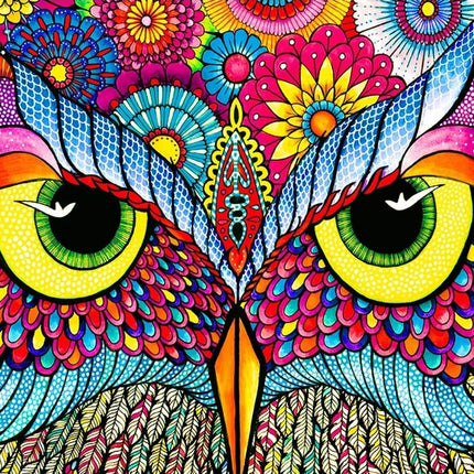 Abstraktes Eulengesicht - Voll AB 5D DIY Diamond Painting