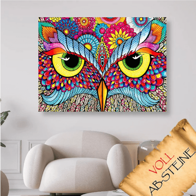 Abstraktes Eulengesicht - Voll AB 5D DIY Diamond Painting