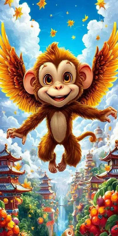 Äffchen mit Flügel - 5D DIY Diamond Painting