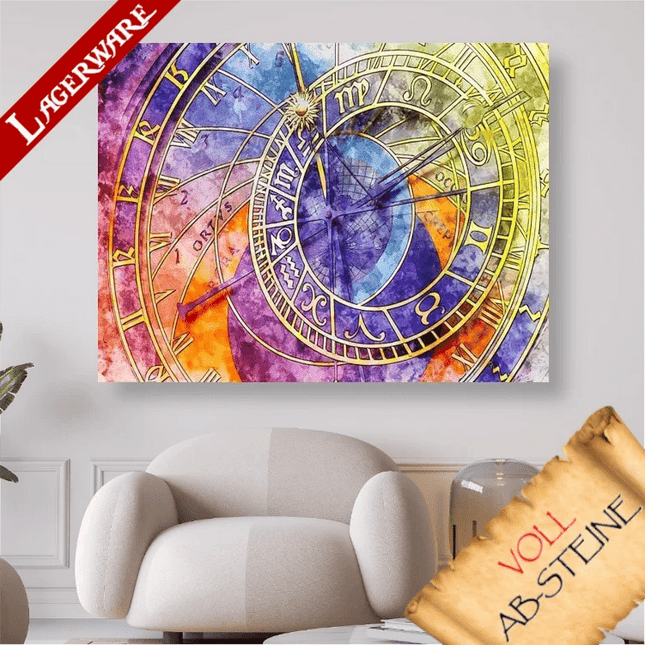 Astronomische Uhr LA - Voll AB 5D DIY Diamond Painting