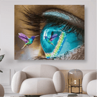 Auge mit buntem Kolibri - 5D DIY Diamond Painting