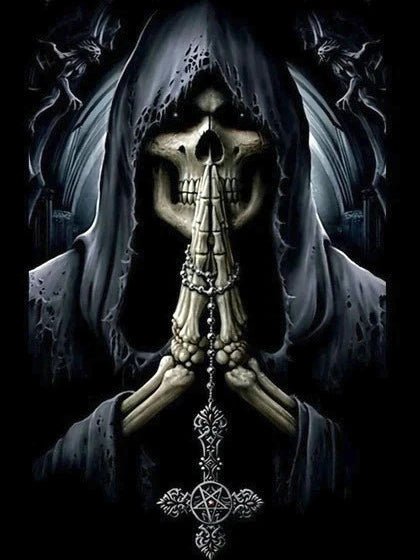 Betender Geist im schwarzen Mantel - 5D DIY Diamond Painting