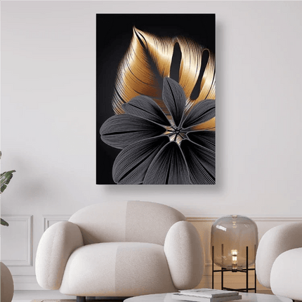 Blätter in Gold und Schwarz - 5D DIY Diamond Painting