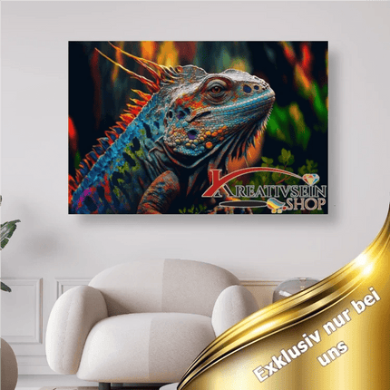 Blau Roter Leguan - 5D DIY Diamond Painting