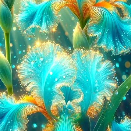 Blaue Irisblüte - 5D DIY Diamond Painting