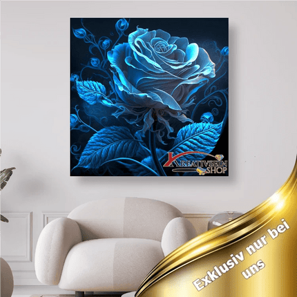 Blaue Rosenblüte - 5D DIY Diamond Painting