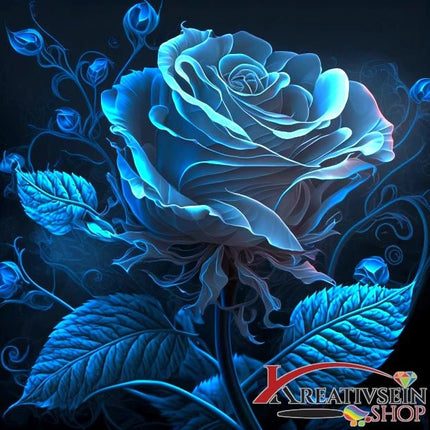 Blaue Rosenblüte - 5D DIY Diamond Painting