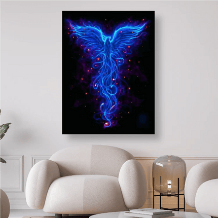 Blauer aufrechter Feuervogel Phoenix - 5D DIY Diamond Painting