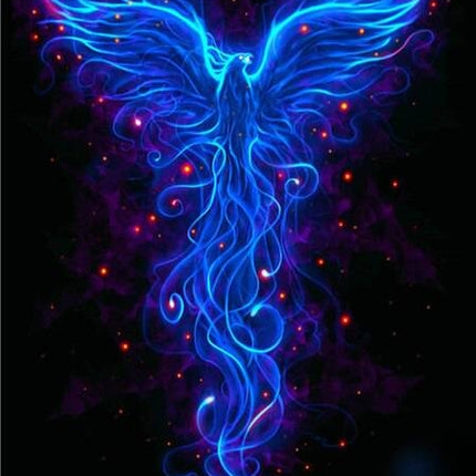 Blauer aufrechter Feuervogel Phoenix - 5D DIY Diamond Painting