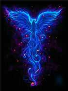 Blauer aufrechter Feuervogel Phoenix - 5D DIY Diamond Painting