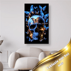Blauer Schädel mit Schmetterlingen - 5D DIY Diamond Painting