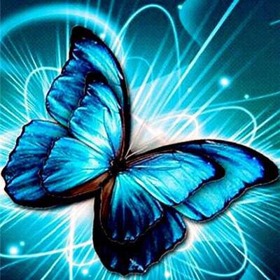 Blauer Schmetterling - 5D DIY Diamond Painting