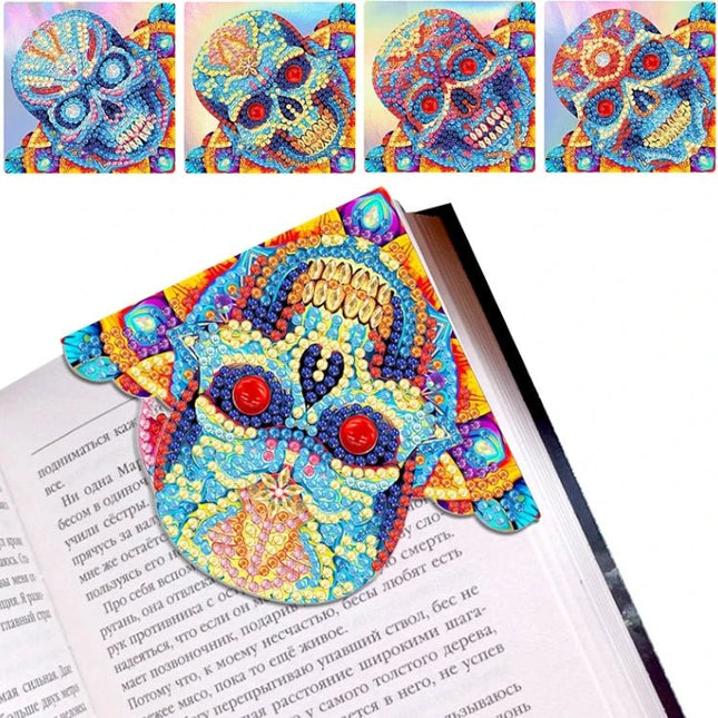 Buchzeichen 4Stk. Totenkopf - Diamond Painting
