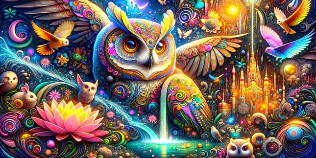 Bunte abstrakte Eule - 5D DIY Diamond Painting