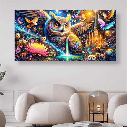 Bunte abstrakte Eule - 5D DIY Diamond Painting