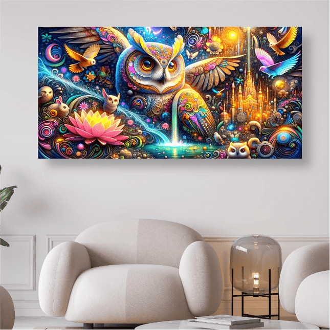 Bunte abstrakte Eule - 5D DIY Diamond Painting