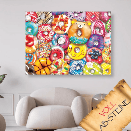 Bunte Donuts - Voll AB 5D DIY Diamond Painting
