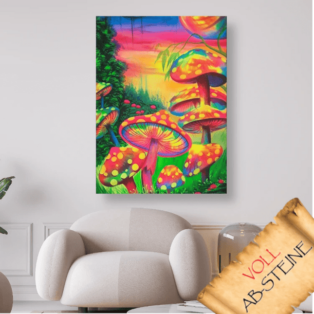 Bunte Pilzgruppe - Voll AB 5D DIY Diamond Painting