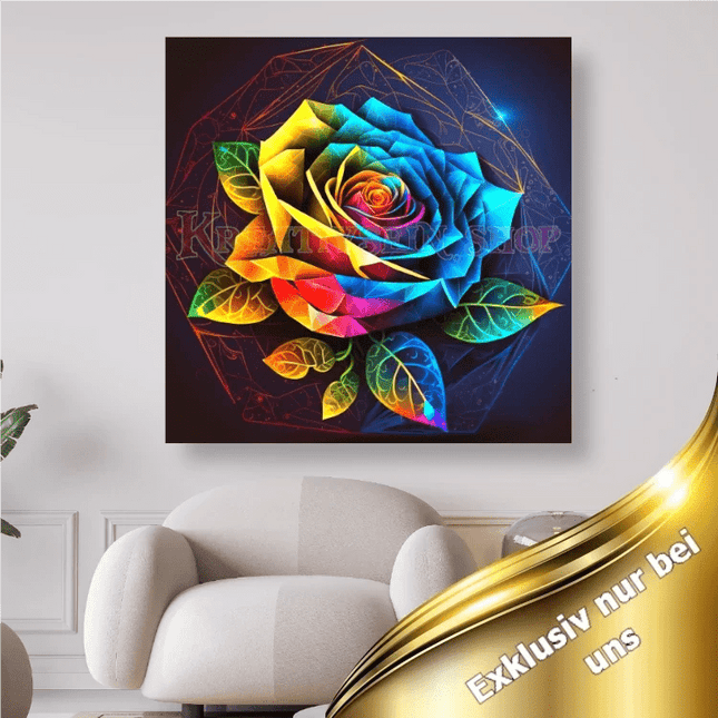 Bunte Rosenblüte - 5D DIY Diamond Painting