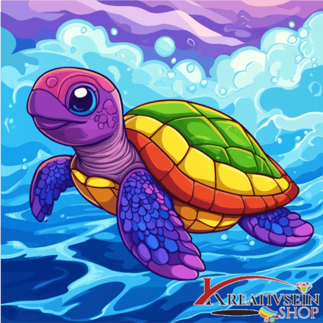 Bunte Schildkröte 2 - Malen nach Zahlen