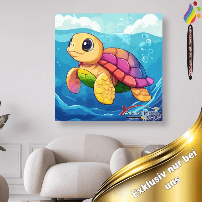 Bunte Schildkröte 3 - Malen nach Zahlen