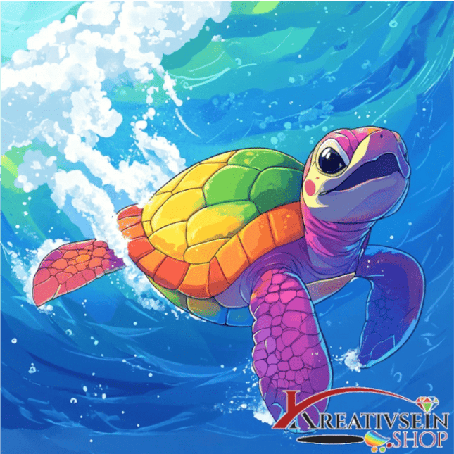 Bunte Schildkröte - Malen nach Zahlen
