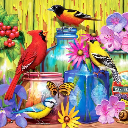 Bunte Vogelwelt und Blumen - Voll AB 5D DIY Diamond Painting