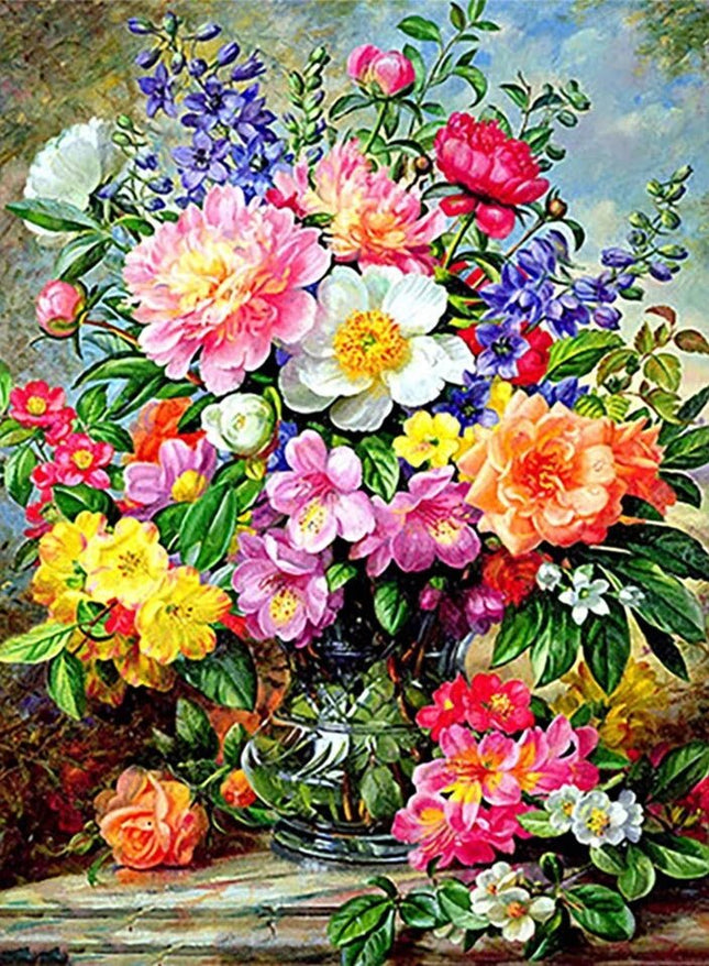 Bunter Blumenstrauss - Voll AB 5D DIY Diamond Painting
