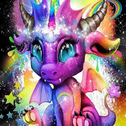 Bunter Drache - Voll AB 5D DIY Diamond Painting