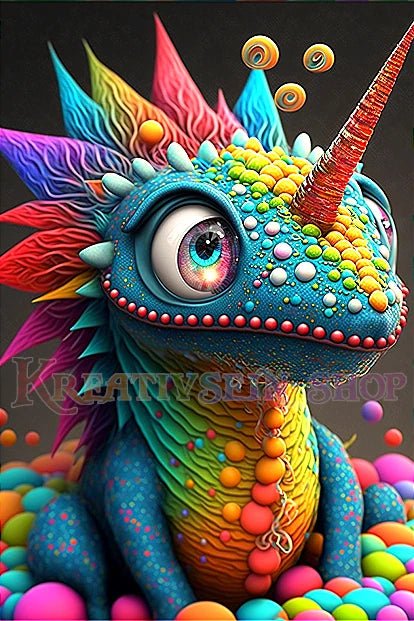 Bunter Einhorn Drache - 5D DIY Diamond Painting