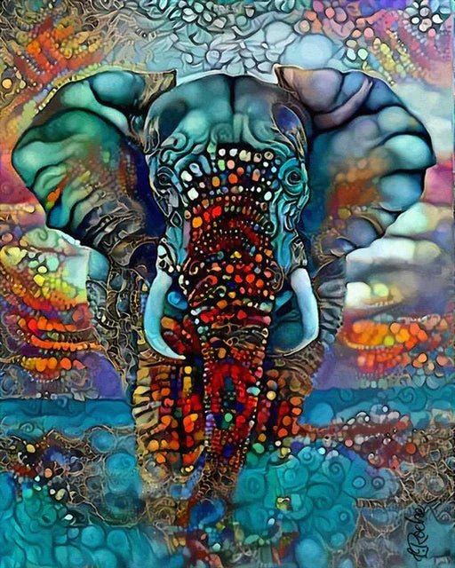 Bunter Elefant Abstrakt - 5D DIY Diamond Painting