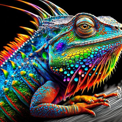 Bunter Leguan - Malen nach Zahlen