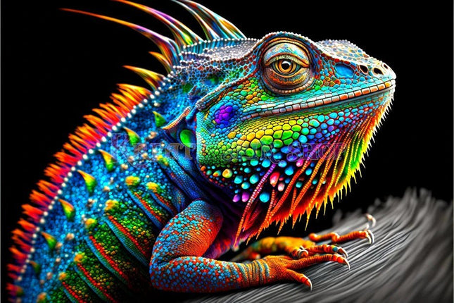 Bunter Leguan - Malen nach Zahlen